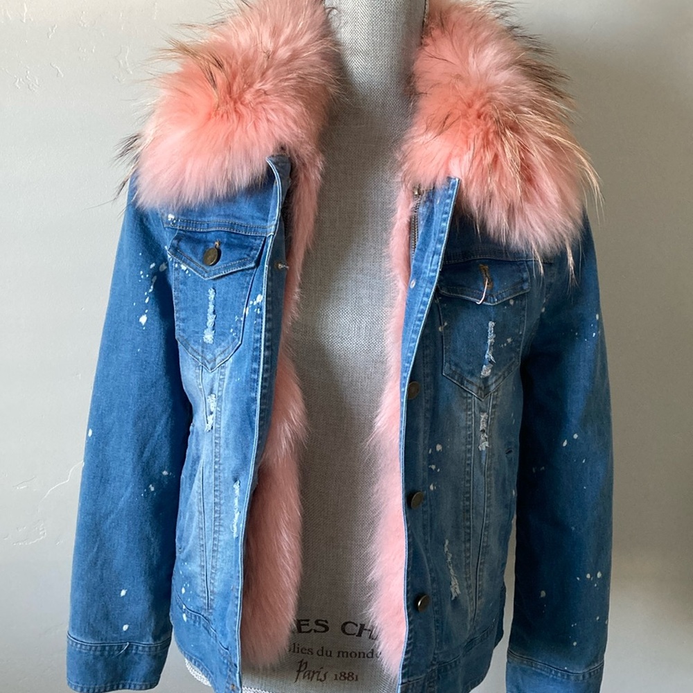 Genuine Fur Lined Denim Jacket